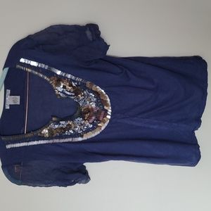 Embellished jersey top